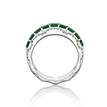 Load image into Gallery viewer, Green Tourmaline Diamond Petal Ring
