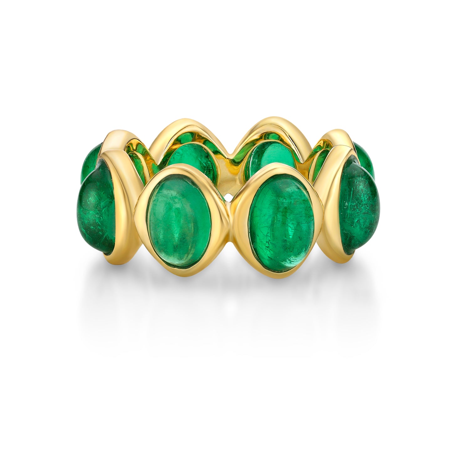 Emerald Cabochon Infinity Ring