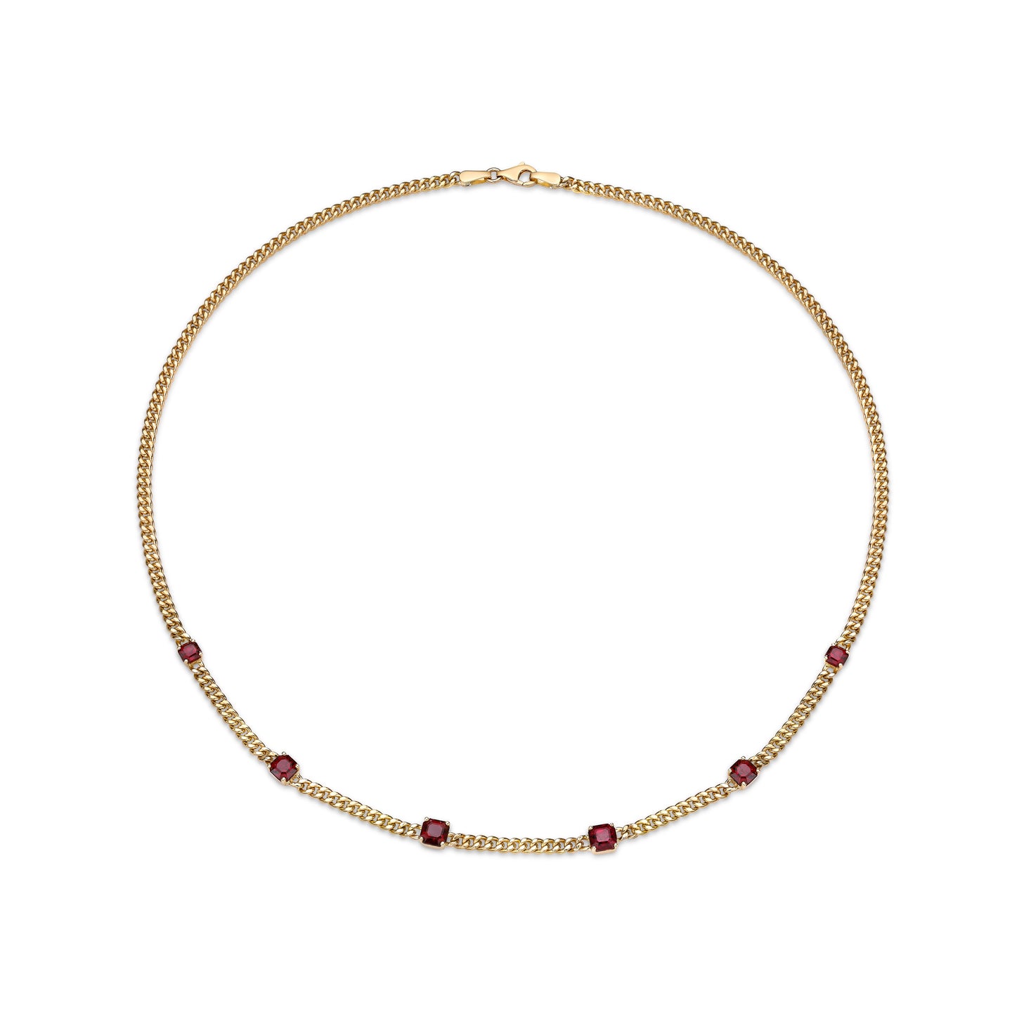 Red Spinel Gold Necklace