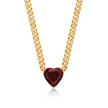Load image into Gallery viewer, Heart Shape Red Garbet Necklace
