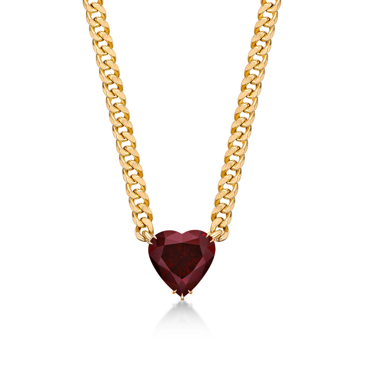 Heart Shape Red Garbet Necklace