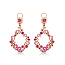 Load image into Gallery viewer, Ruby Pink Sapphire Diamond Earrings
