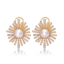 Load image into Gallery viewer, Natural Pearl Diamond Earrings

